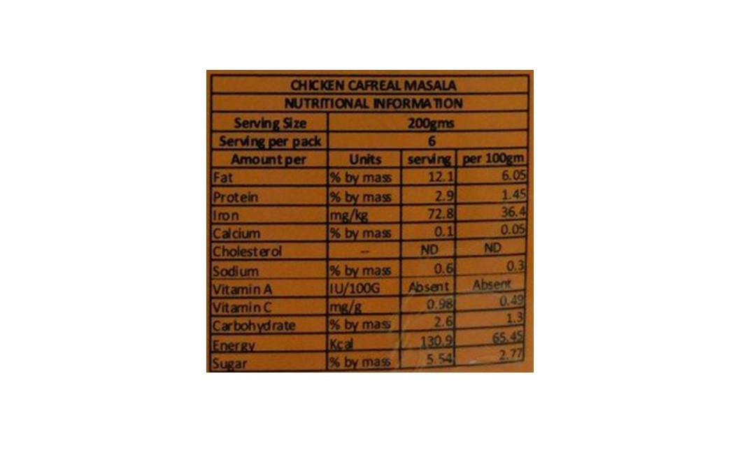 Karma's Cooking Pastes Cafreal Masala   Pack  399 grams